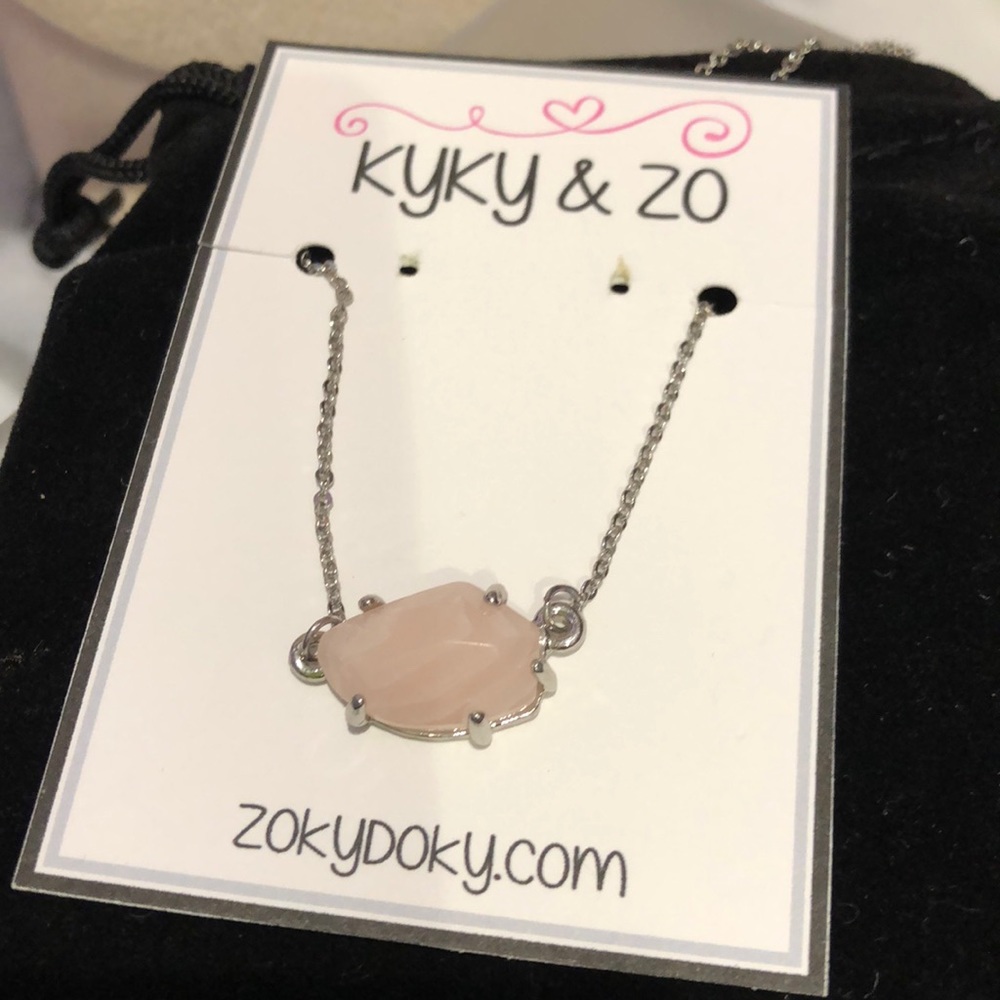Dainty Pink Stone Necklace by Kyky& Zo ,NWT